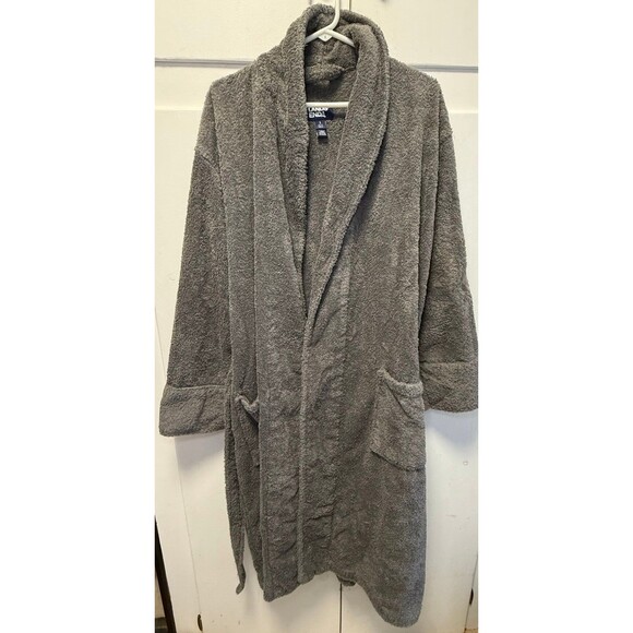 Lands' End Men's Calf Length Turkish Terry Robe Large - Picture 7 of 8